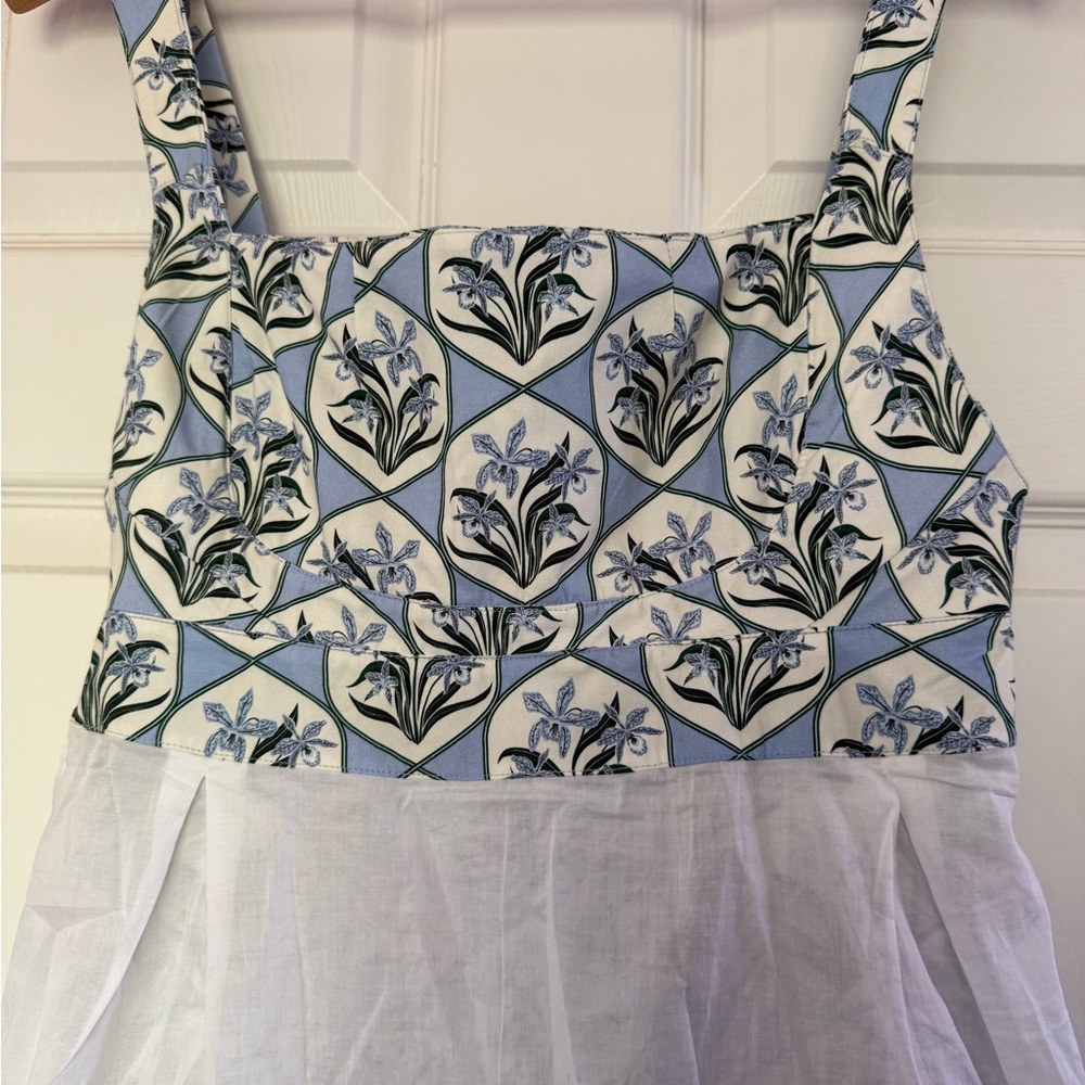 Agua Bendita Blue, Green and White Maxi Dress - Hortensia Print, custom Med - Picture 4 of 5